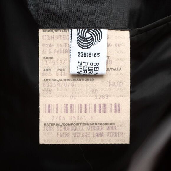 Hugo Boss 40R Black Sport Coat Blazer Jacket Plaid 3B Wool D060389 - Picture 10 of 11